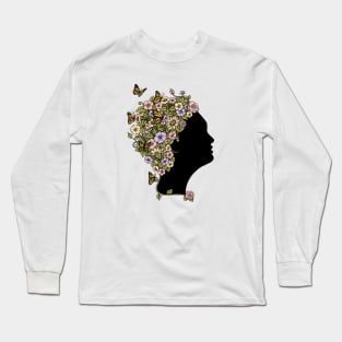 Floral Lady Long Sleeve T-Shirt